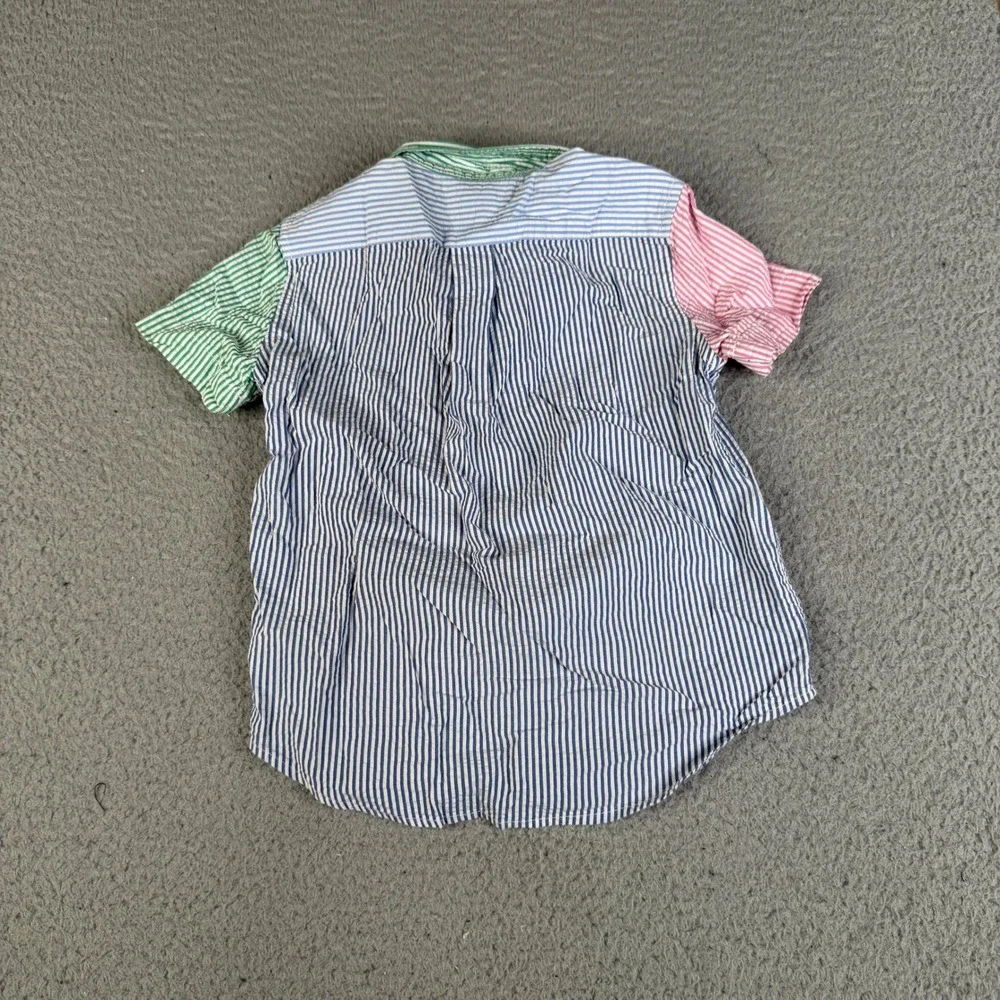 Ralph Lauren Shirt Boys 4/4T Multi Seersucker Button Striped Pony Colorblock